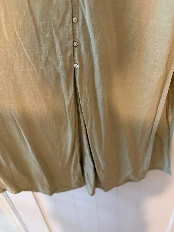 Zara Light Sage Green Button-Front Maxi Shirt Dress - Image 6