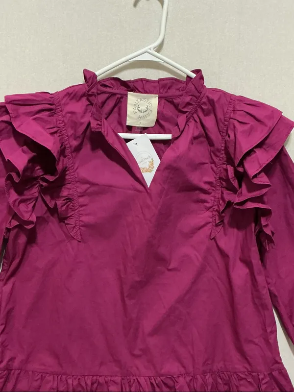 Fantastic Fawn Ruffle Tiered Mini Dress - Magenta - Image 4