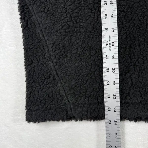 Lululemon Wool-Blend Sherpa Fleece Pullover Black Crew Neck Back Zip‎ Size 12 - Image 5