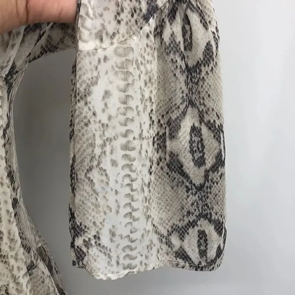 Adrienne snake print bell sleeve scoop back dress - Image 3