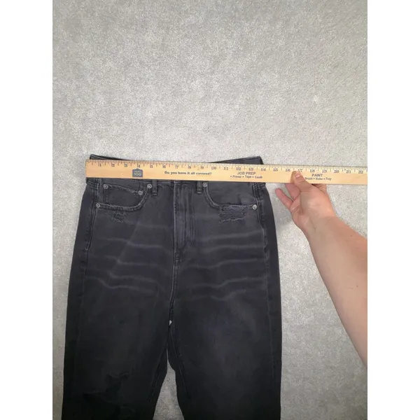 American Eagle Highest Rise 90's Boyfriend Jeans Women's‎ 6 Reg Black Distressed - Image 8