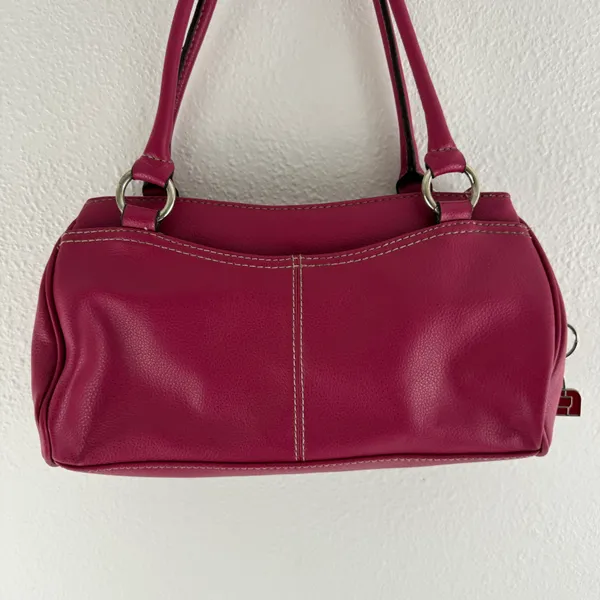 CRAZY HORSE Vintage 90s Y2K Hot Pink Faux Leather Barbiecore Shoulder Bag Purse - Image 5