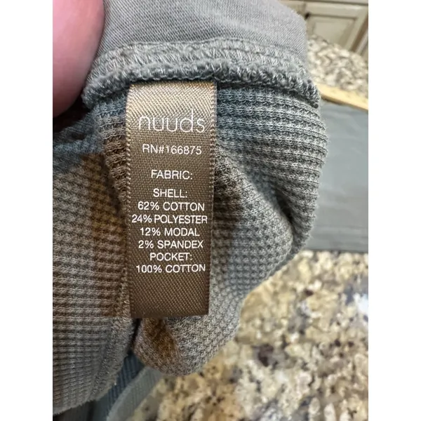 Nuuds 2 Pc Loungewear Set Cropped Top Long Sleeve Pant Green Gray Size Large - Image 9