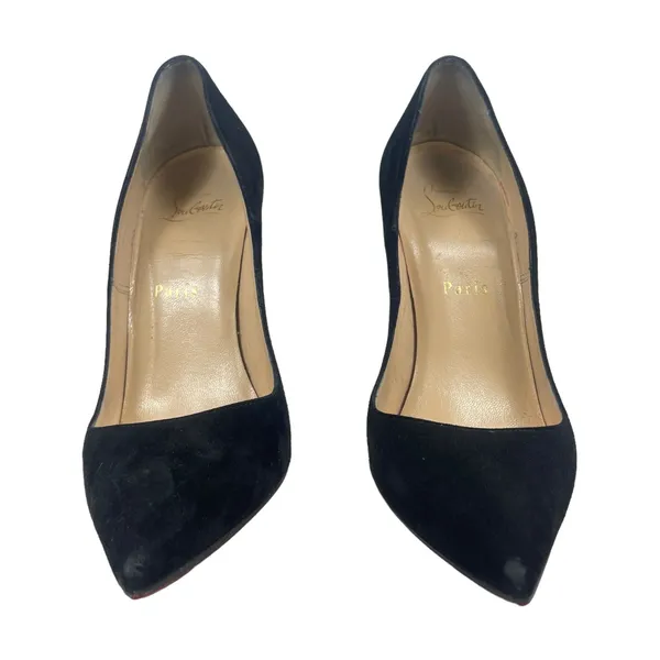 Christian Louboutin So Kate 120 Suede Pointed Toe Pumps Black Size 38 - Image 5