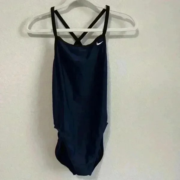 Nike Solid Poly Lingerie‎ Tank One Piece Swimsuit Navy 34/Womens Size 8 - Image 3