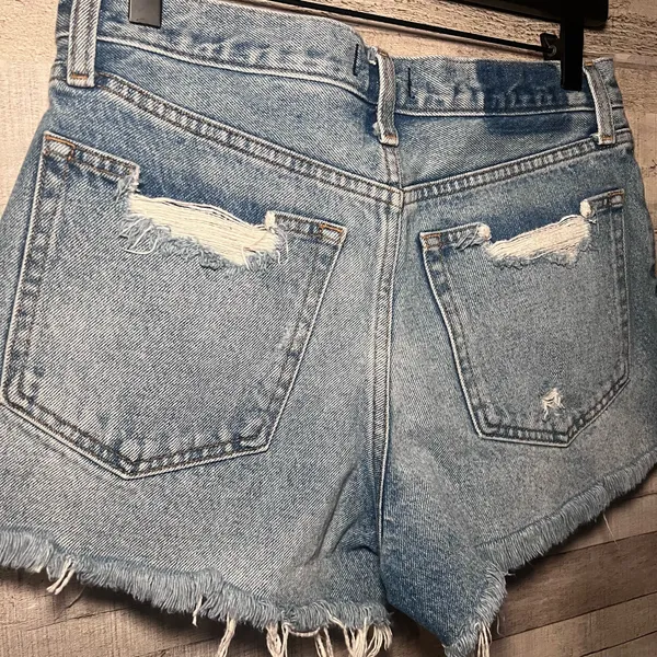 Abercrombie & Fitch Annie High Rise Distressed Denim Shorts Size 28/6 - Image 5