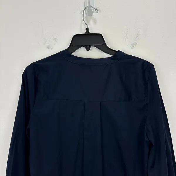 Madewell V Neck Long Sleeve Top Blouse Navy Stretch Cotton Small Minimalist NWT - Image 13