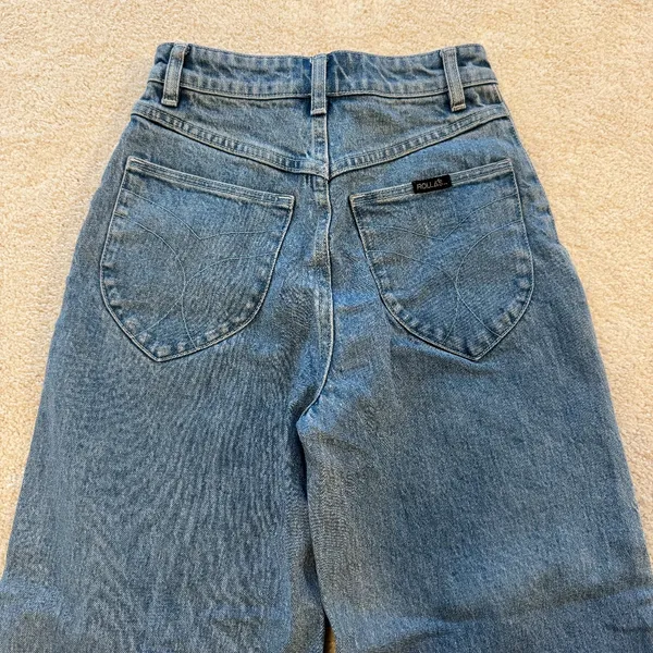 ROLLA'S Wide Leg Flare Jeans in Blue Denim - Image 4