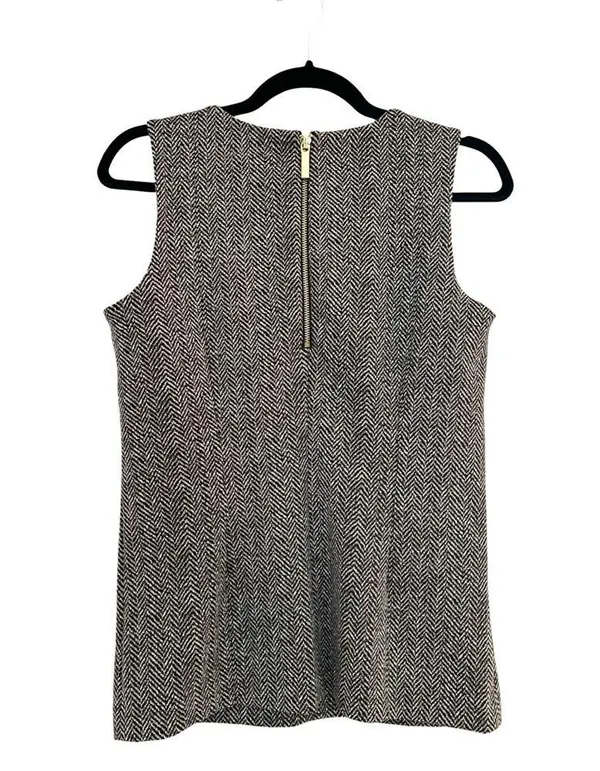 MICHAEL KORS Herringbone Brown Sleeveless Business Casual Top Sz M - Image 2