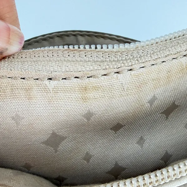 Fossil Cream Pebbled Leather Crossbody Bag Organizer Purse Off White - Image 10