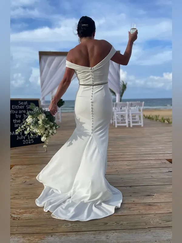 NWT Lulus Arienne White Off-the-Shoulder Mermaid Maxi Dress- Still Full Price - Image 2