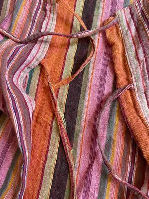 Linen Boho Hippy Tie Shirt Size M - Image 5