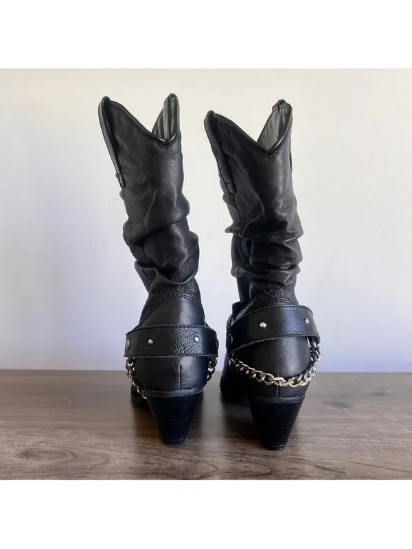 DINGO Women's Supple Pigskin Western Boot Size 5 Wide #242989 - Image 4