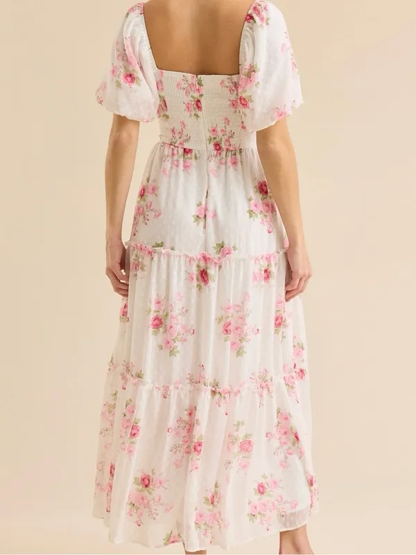 NEW Altar’d State White & Pink Floral Maxi Dress Size Small NWT - Image 3
