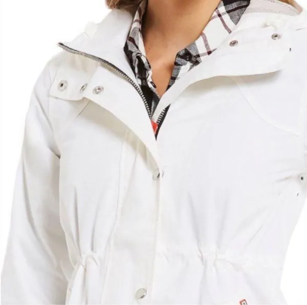 HUNTER Original Smock Cotton Rain Jacket Coat White Small - Image 9