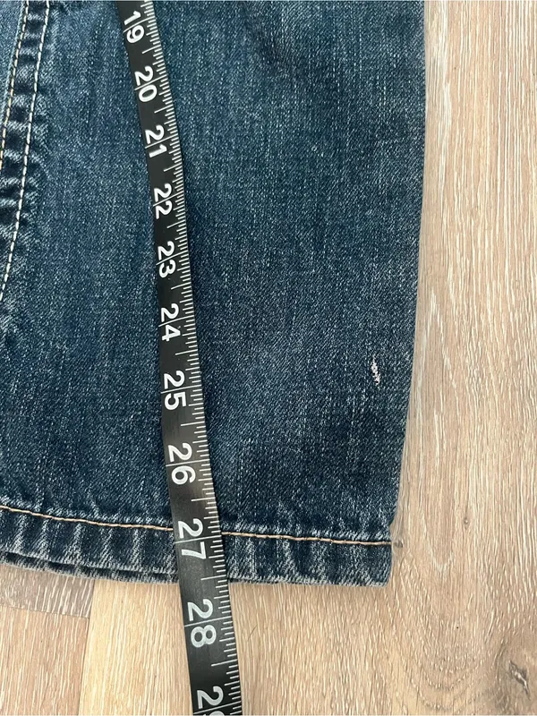 Request Jeans Girls 12 Y2K Dark Wash Distressed Straight Leg Embroidered Denim - Image 13