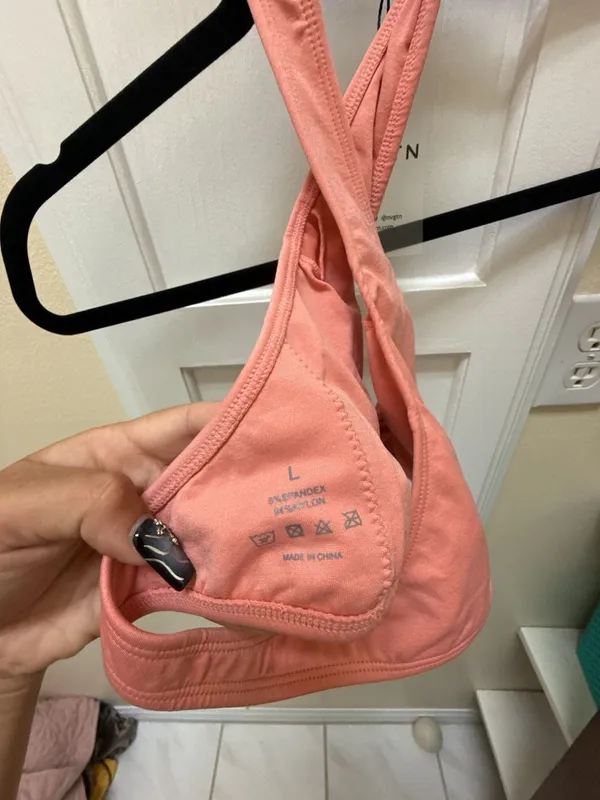 NVGTN Women's Ruched Halter Sports Bralette in Coral/Pink - Image 3
