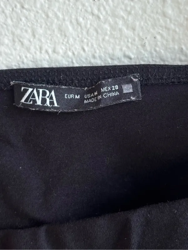 ZARA Black Square Neck Crop Top - Image 2