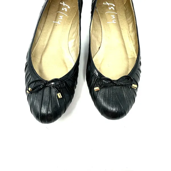fs/ny Size 6 Flats Black Ballet Slip on Bow Tie Solid Casual Everyday‎ Basic - Image 6