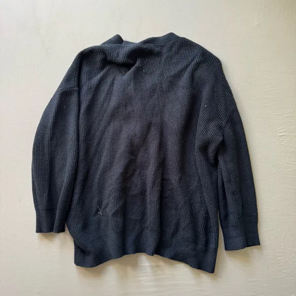 Lillusory Ribbed Knit Cardigan Sweater Blue Size L - Image 2