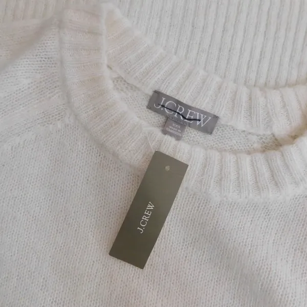 NWT!! J. CREW High Rib Pullover Sweater Wool Alpaca Solid‎ Ivory Minimalist XXS - Image 12