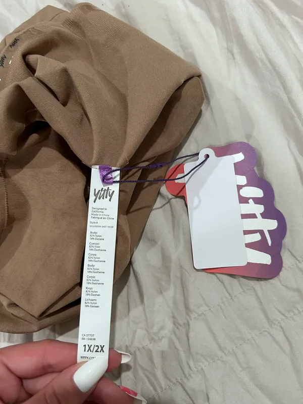 YITTY Nearly Naked Shaping High-Waisted Shorts Tan 1X/2X - Image 4
