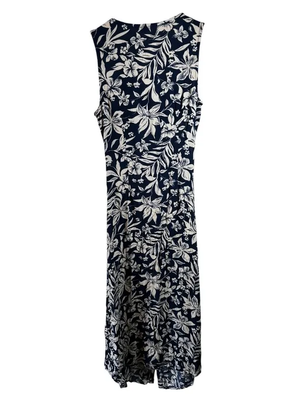 NWT Faherty Sorrento Navy Floral Sleeveless Midi Dress XS Casual Lightweight - Image 4