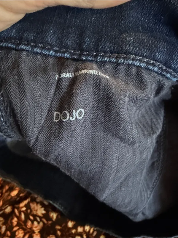 7 for all mankind dojo tailorless flare jeans size 27 dark denim - Image 7