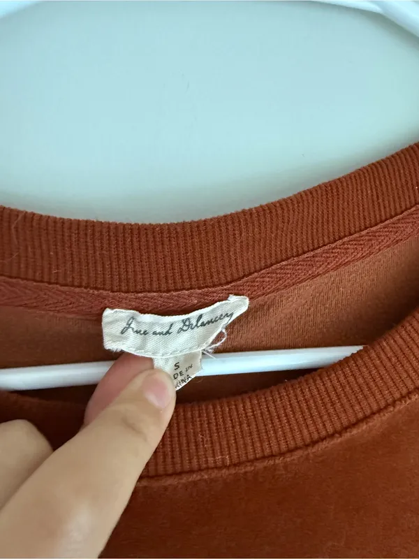 Jane and Delancey Rust Velvet Crewneck Sweatshirt - Image 2