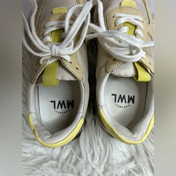 Madewell MWL Sneaker Shoes Women Beige Leather Lace Up Casual Athletic size 5.5. - Image 6