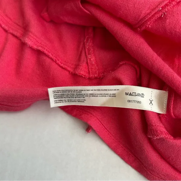Free People Pink Linen Blend‎ Cropped Camisole Top Button Back Small NEW - Image 8
