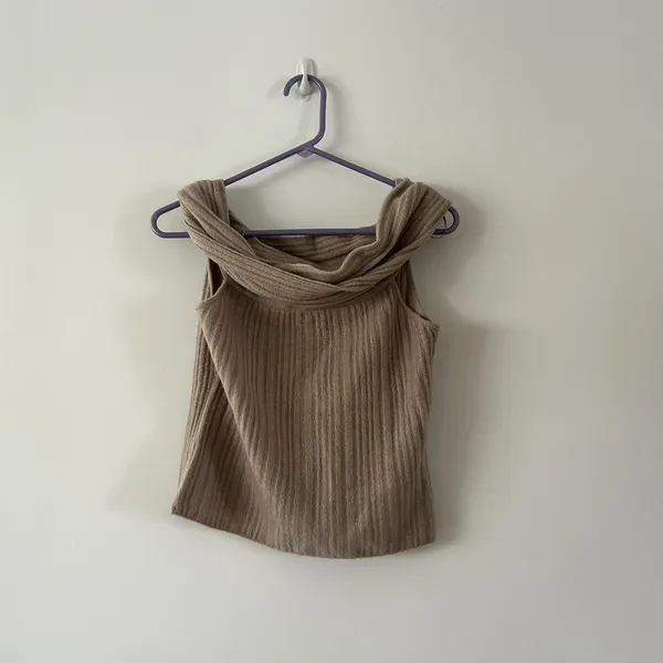 Abercrombie & Fitch Ribbed Folded Over Knit Sweater Top Size S - Image 5