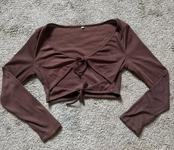 brown tie shirt Size M - Image 2
