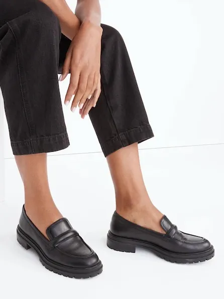 Madewell The Bradley Lugsole Loafer in Leather Black Size 6 - Image 3