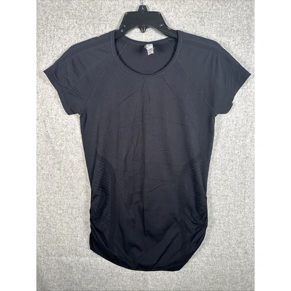 Athleta Medium‎ Top Speedlight Tee Womens Black Stretch Short Sleeve Maternity? - Image 2