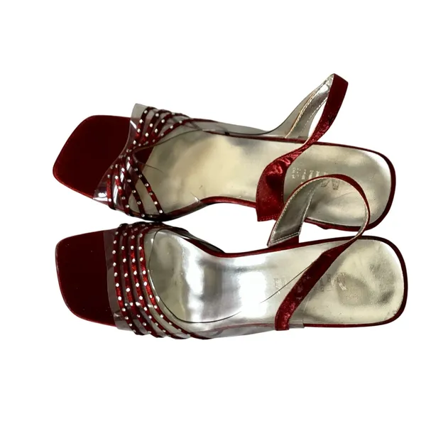 Vintage Miliani Red Satin Sandals Size 7.5 - Image 6