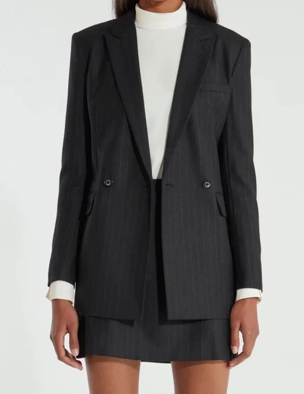 Billie The Label Diana Pin Stripe Blazer Black S - Image 8