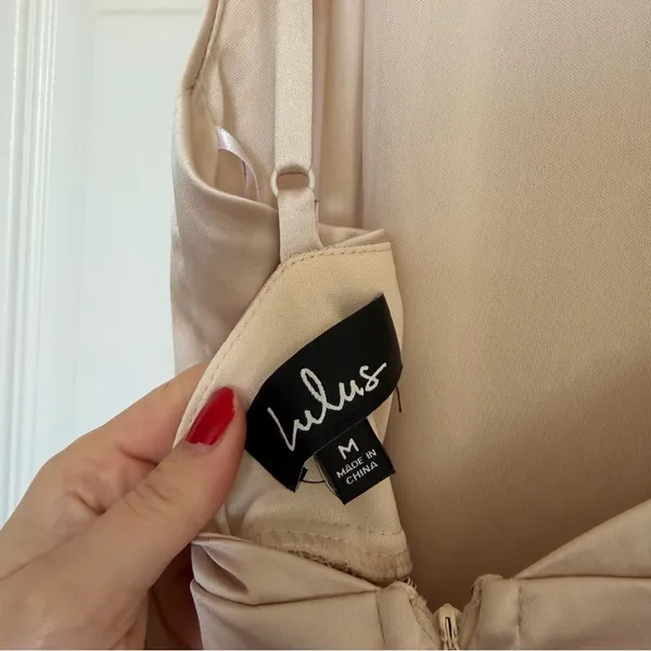 Lulus Kaisley Cream Satin Backless Midi Dress Size Medium - Image 10