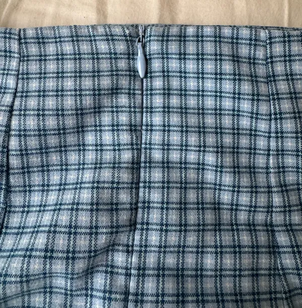 Brandy Melville Cara Blue Plaid Skirt - Image 3