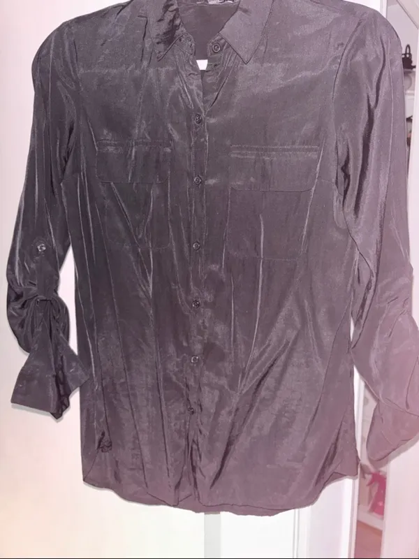 Express The City Shirt Black Button Down Blouse XS - Image 3
