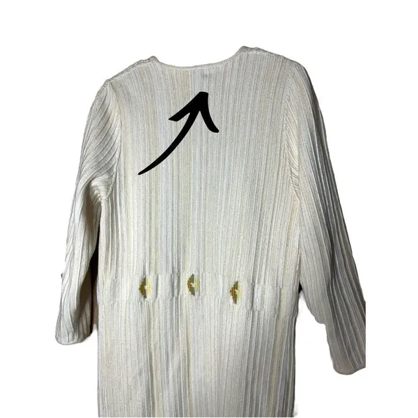 Vintage‎ Cream Chunky Knit Long Duster Cardigan - Image 7