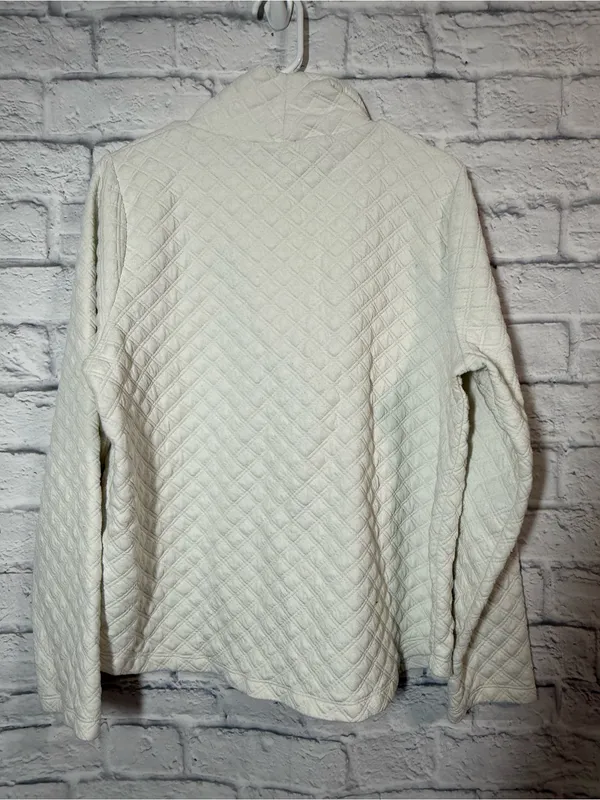J. Crew Cream Quilted Turtleneck Pullover Large - Image 2