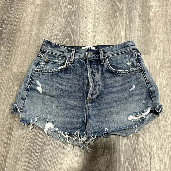 AGOLDE Jaden Surreal High-Rise Denim Cut Off Shorts Size 26 - Image 2