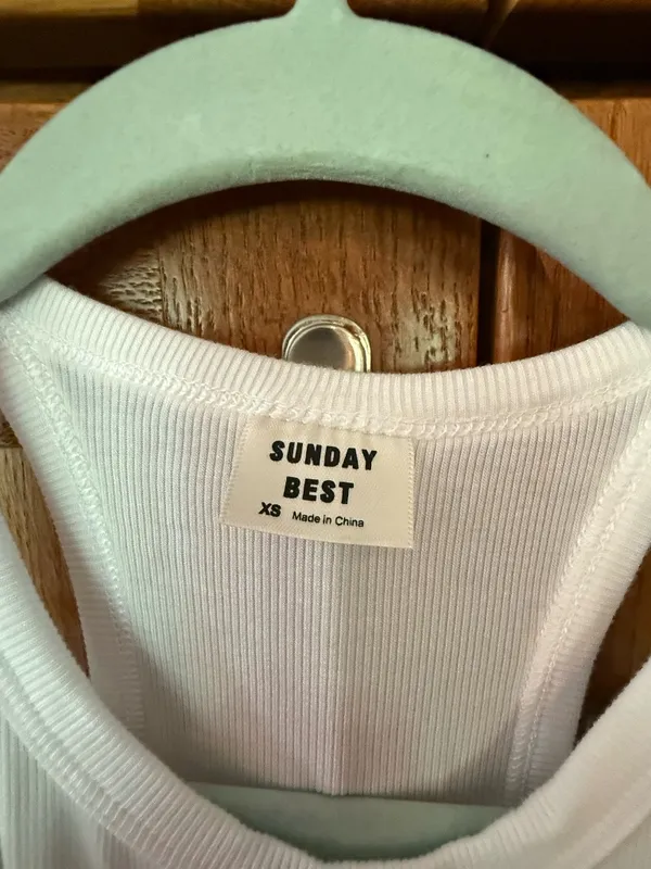 Sunday Best White Ribbed Tank Top - Image 3