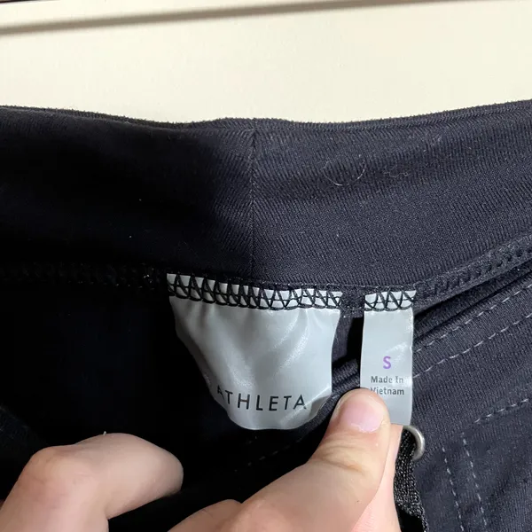 Athleta straight leg trousers women's size S‎ black workout pants nylon spandex - Image 3