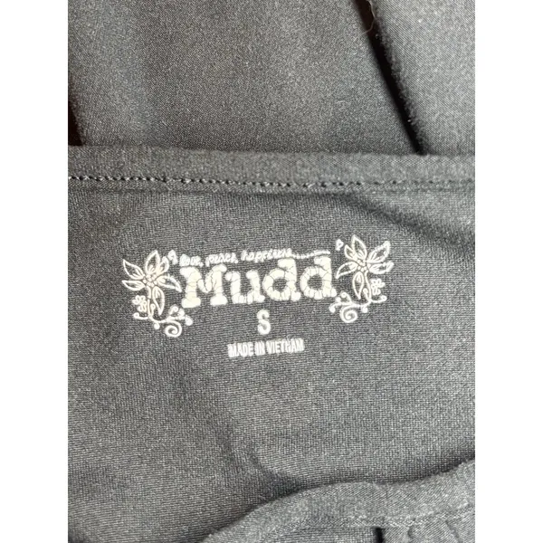Mudd Black Cutout Bell Sleeve Top S Stretch Y2K Inspired Fitted Shirt - Image 3