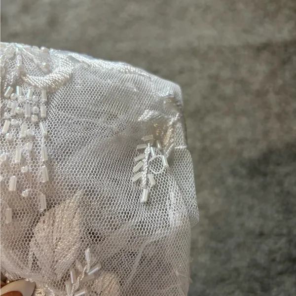 Y2K Backless Beaded Halter Top White - Image 5