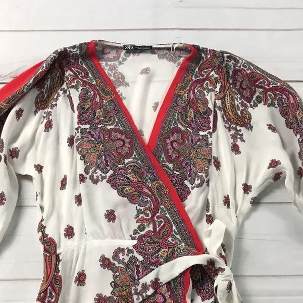 Zara Paisley Wrap Style Dress - Image 2