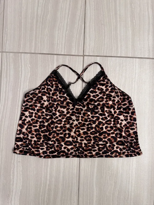 SHEIN Animal Print Camisole with Lace Trim - Image 3