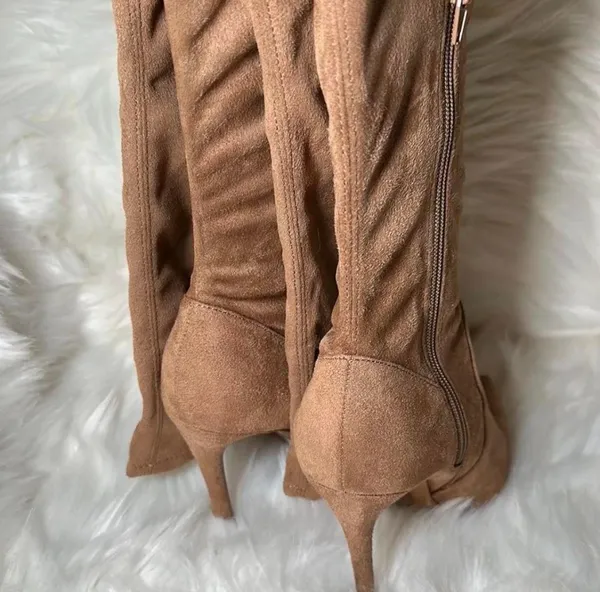 Forever 21 Brown Suede Tall Boots - Image 4